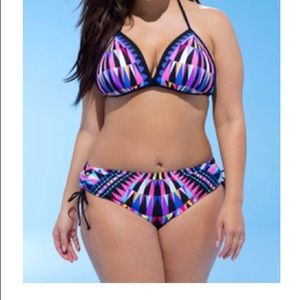 Colorful bikini semi high waisted